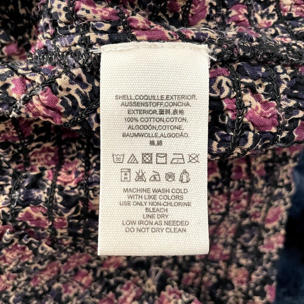 Free People I'm Your Favorite Cotton Purple Floral Shirred Mini Dress Small Boho - Picture 9 of 9